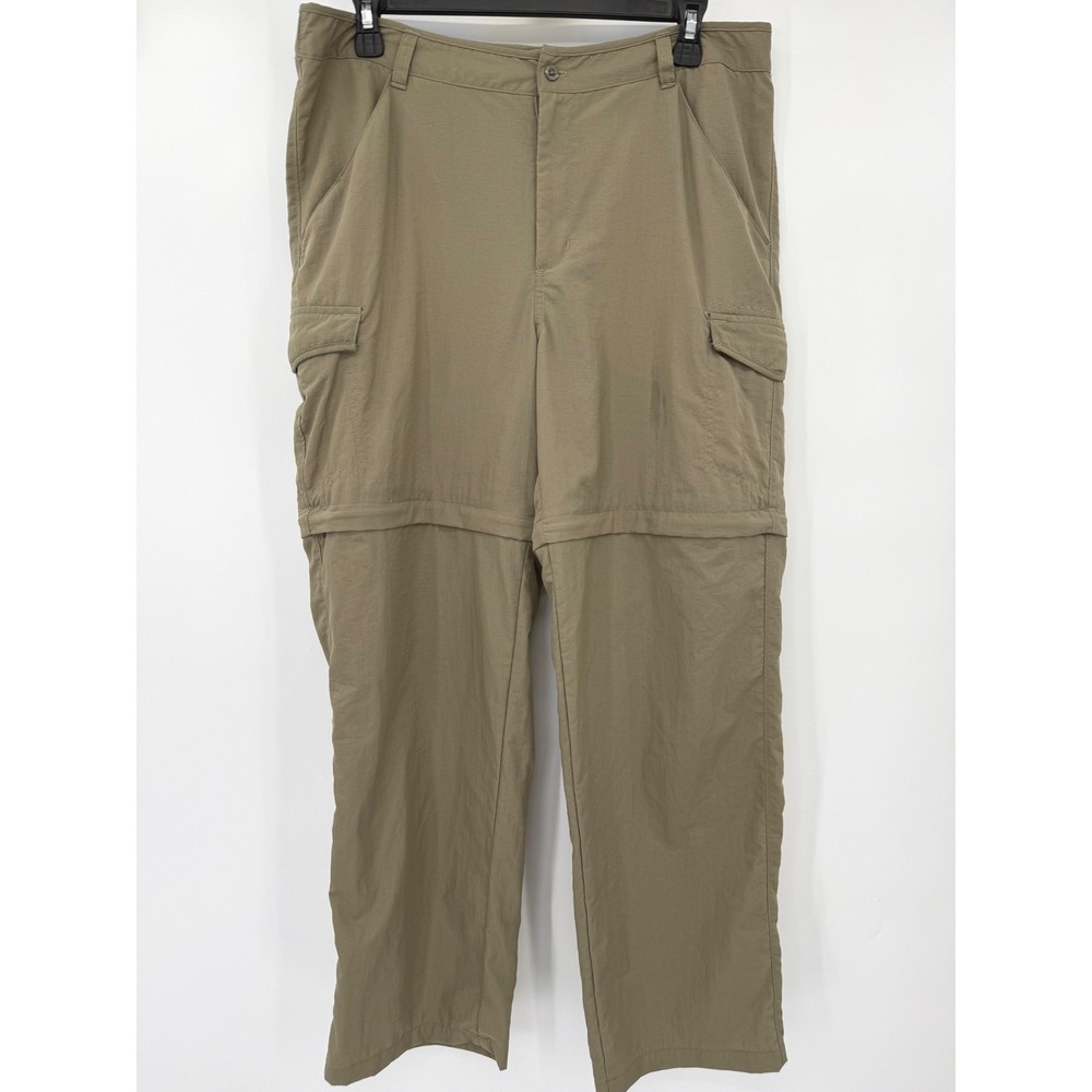 Columbia PFG Pants Women M Green Convertible Zip Off Hiking Cargo Omni-Shade